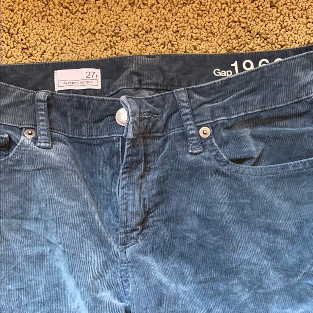 Gap always skinny blue corduroy pants size 4
